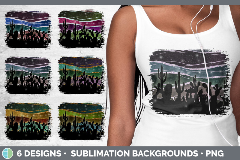 cactus-distressed-sublimation-background-panel