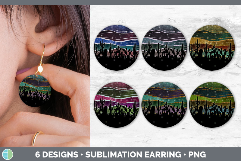 cactus-round-earring-sublimation-designs-bundle