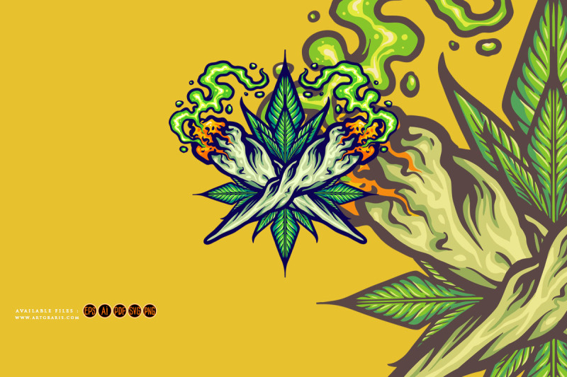 smoking-weed-joint-leaf-illustrations