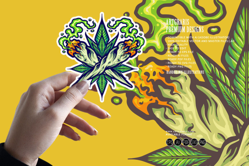 smoking-weed-joint-leaf-illustrations