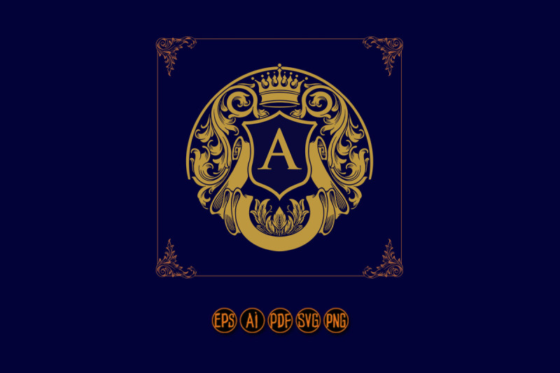 classic-elegant-gold-crown-shield-badge-illustrations