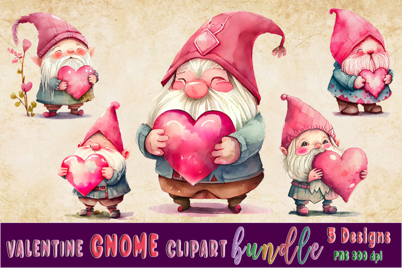 valentine-gnome-holding-heart-clipart-bundle