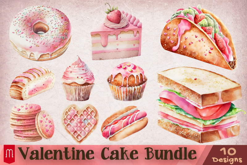 valentine-cake-cliparts-bundle