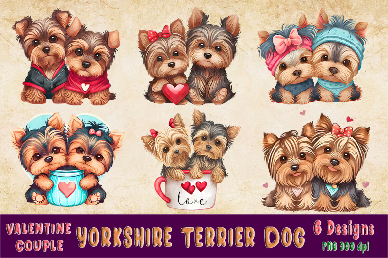 yorkshire-terrier-dog-couple-valentine-clipart-bundle