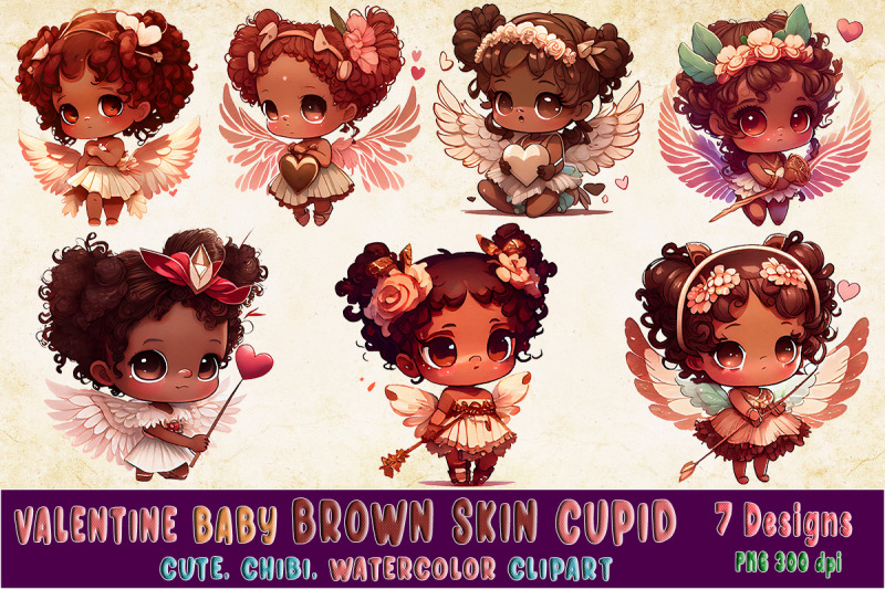 valentine-chibi-cupid-baby-girl-watercolor-clipart-bundle