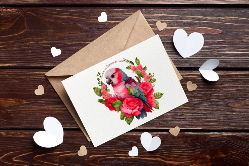 valentine-parrot-amp-rose-watercolor-clipart-bundle