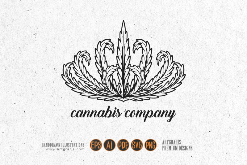 vintage-cannabis-crown-leaf-company-logo-silhouette