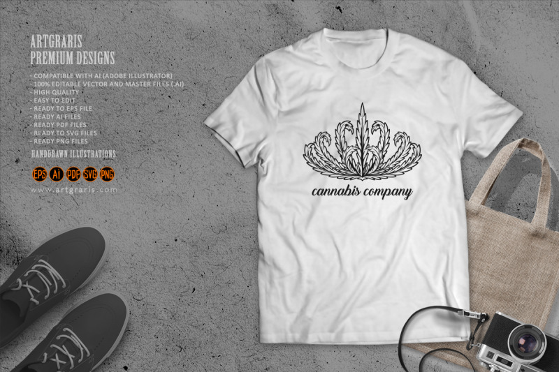 vintage-cannabis-crown-leaf-company-logo-silhouette