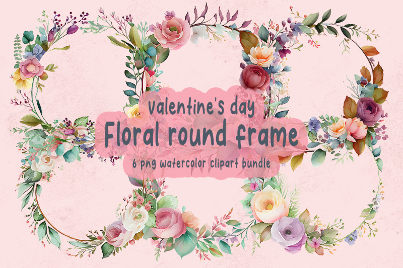 valentine-watercolor-floral-round-frame