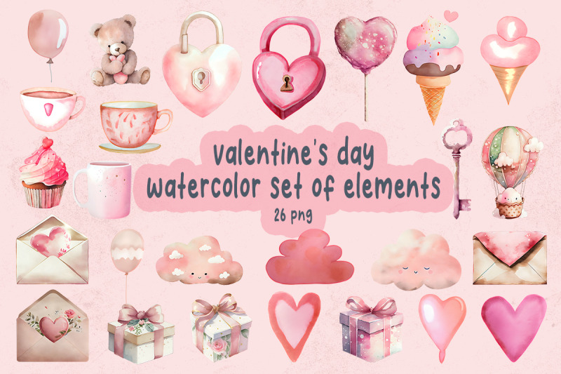 watercolor-set-for-valentines-day