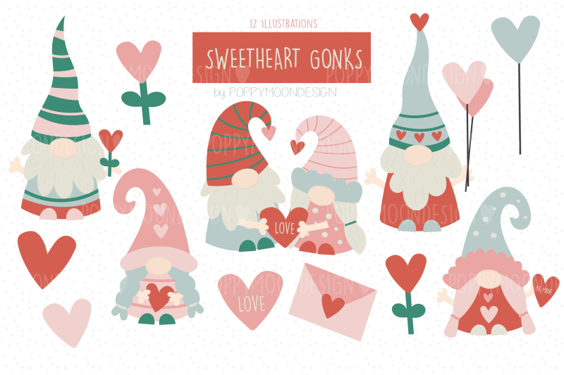 sweetheart-gonks-clipart-set