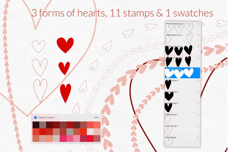hearts-stamps-for-procreate-valentine-brushes