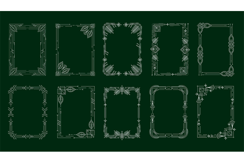 tropical-art-deco-frames-vintage-decorative-border-with-nature-orname