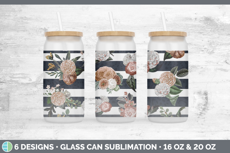 striped-flowers-glass-can-sublimation-beer-mason-jar