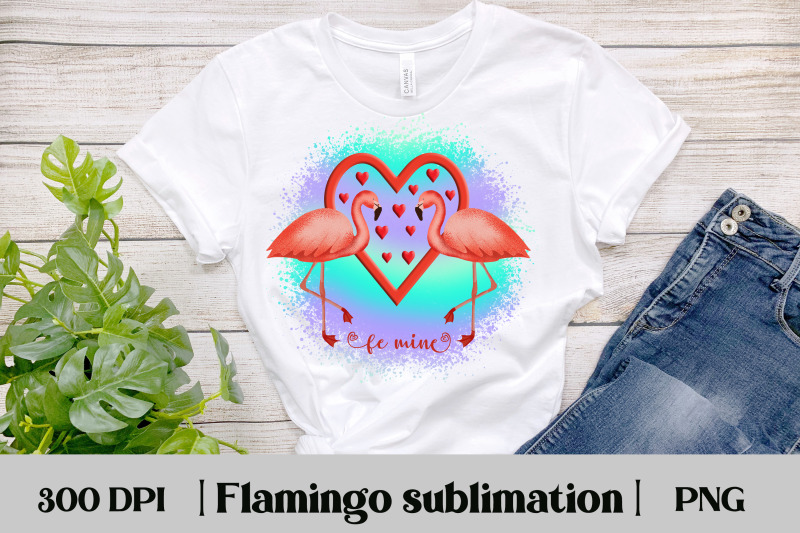 valentine-be-mine-sublimation-flamingo-sublimation-design