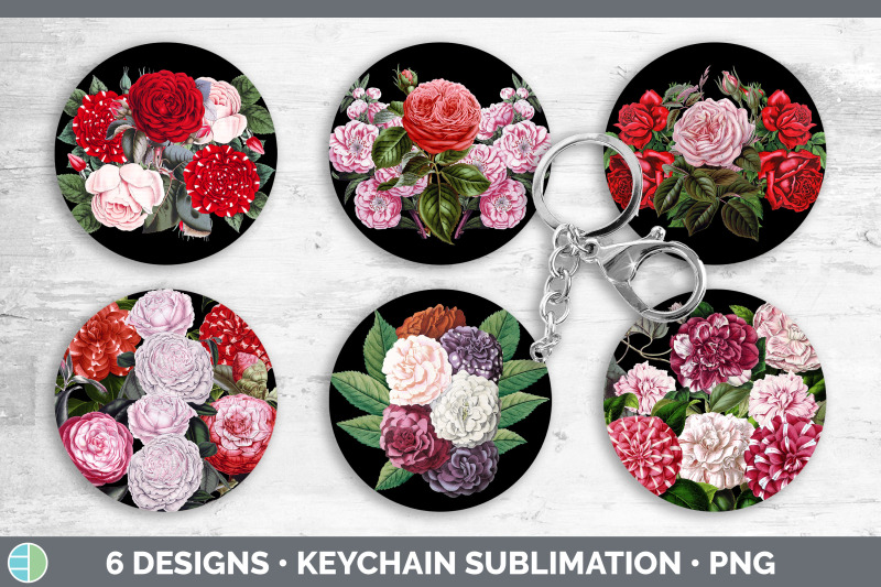 romantic-rose-keychain-bundle-keyring-sublimation-designs