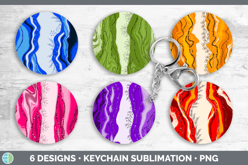 agate-keychain-bundle-keyring-sublimation-designs