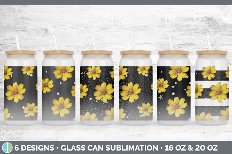 black-animal-print-glass-can-sublimation-beer-mason-jar