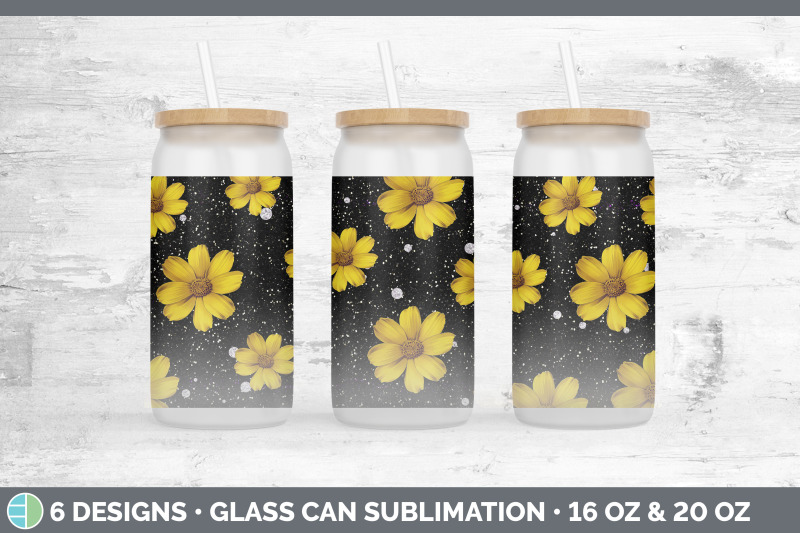 black-animal-print-glass-can-sublimation-beer-mason-jar