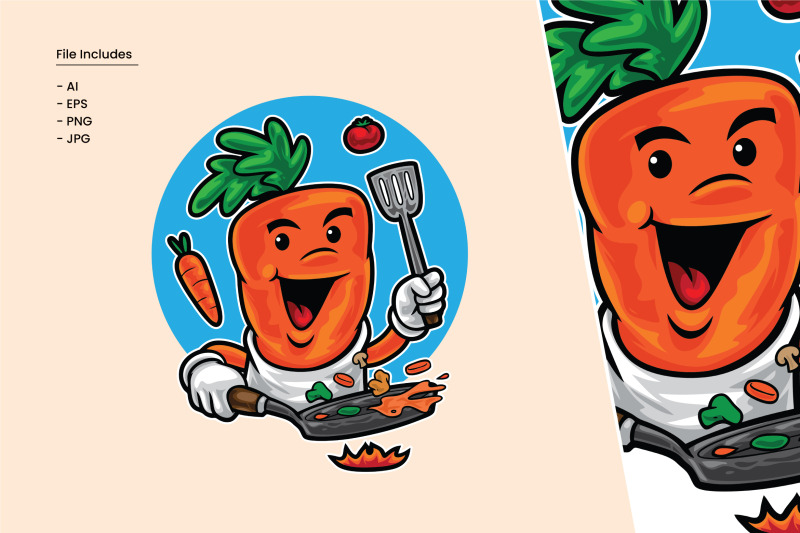 carrot-cooking-cartoon-illustration