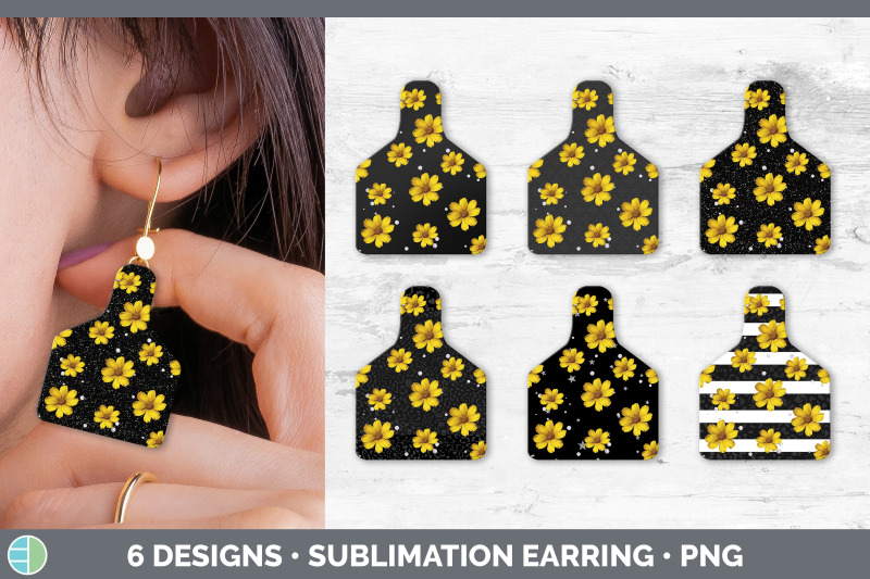 black-animal-print-cow-tag-earring-sublimation-cattle-ear-tag