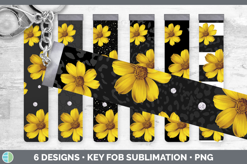 black-animal-print-key-fob-wristlet-sublimation