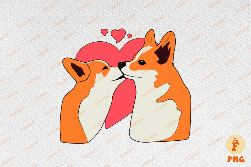 cute-couple-corgi-dog-kissing-valentines-day