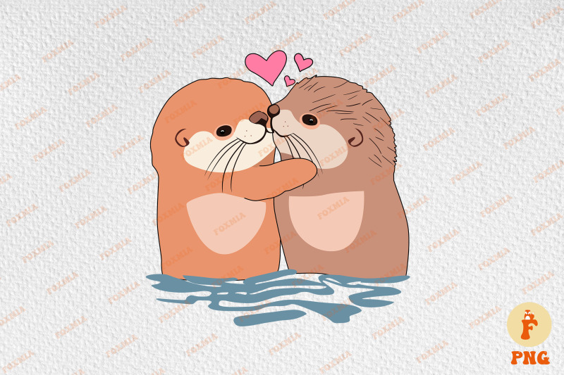 cute-couple-otter-kissing-valentine