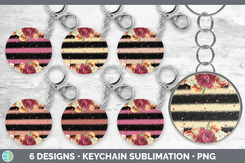 ruby-florals-keychain-bundle-keyring-sublimation-designs