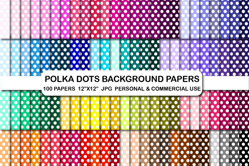 100-polka-dots-digital-papers-scrapbooking-paper-dots-paper