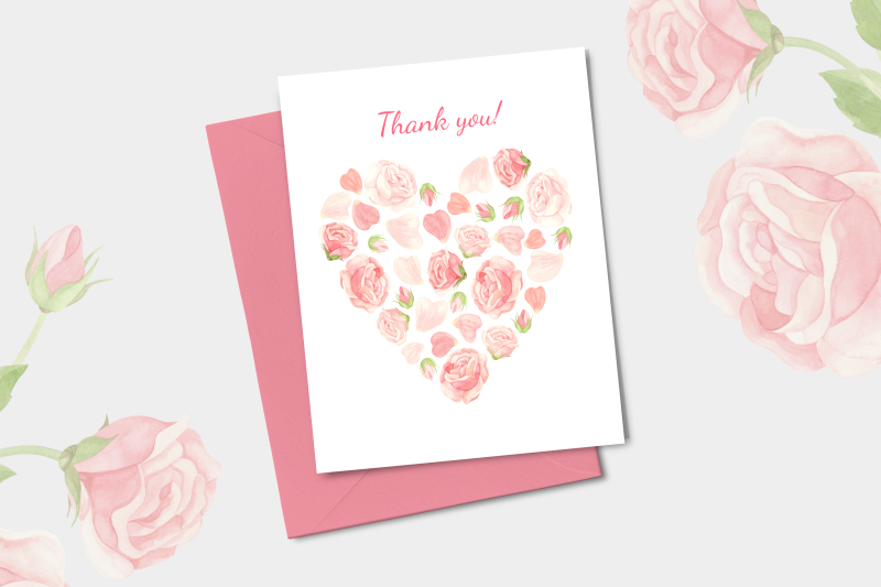 floral-heart-pink-rose-flowers-watercolor-clipart-png