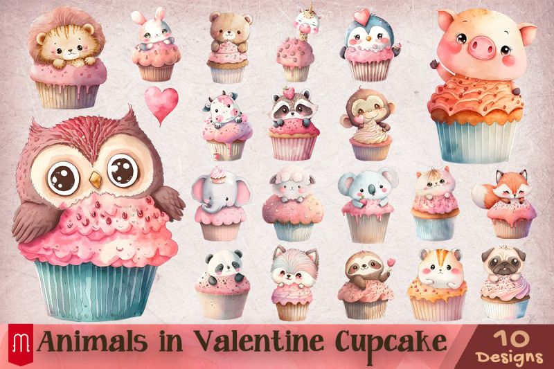 cute-animals-in-valentine-cupcake-bundle