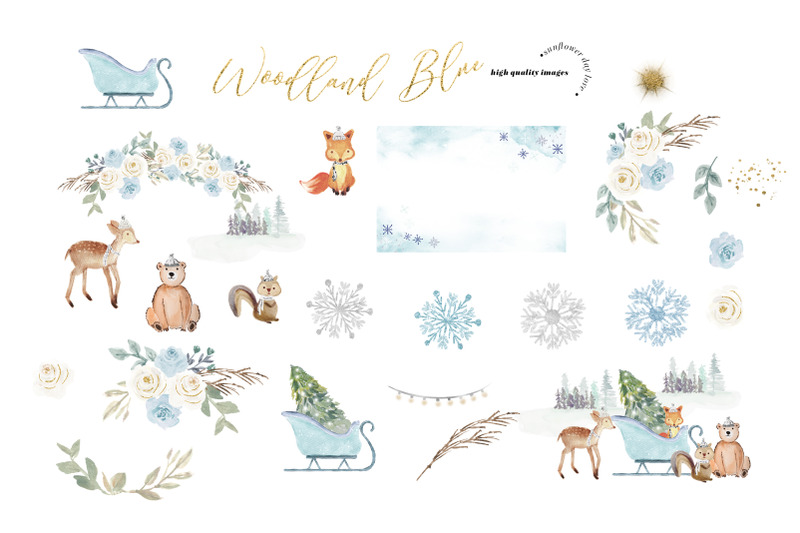 winter-forest-animal-blue-snowflake-clipart-winter-woodland-animals