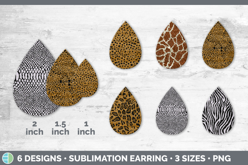 animal-print-teardrop-earring-glitter-sublimation-bundle