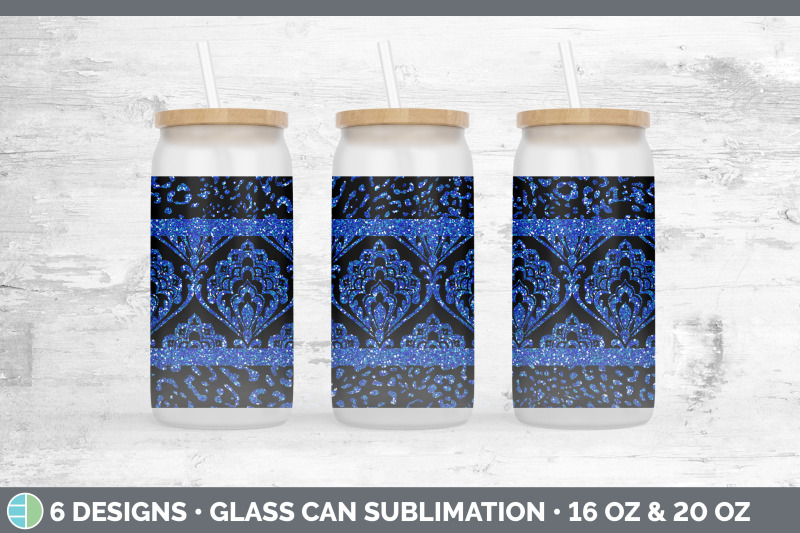 blue-damask-glass-can-sublimation-beer-mason-jar