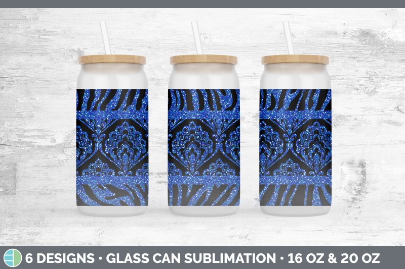 blue-damask-glass-can-sublimation-beer-mason-jar