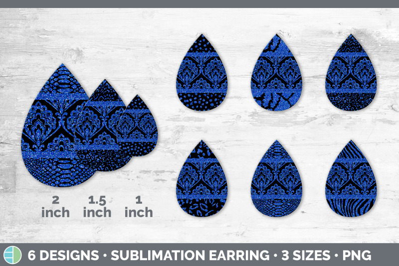 blue-damask-teardrop-earring-glitter-animal-print-sublimation-bundle