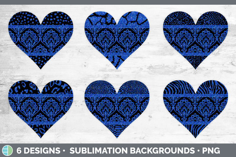 blue-damask-hearts-clipart-glitter-animal-print-hearts