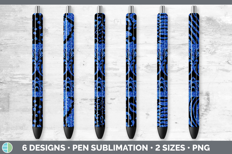 blue-damask-pen-wraps-glitter-animal-print-epoxy-pen-sublimation