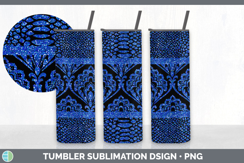 blue-damask-tumbler-glitter-animal-print-skinny-tumbler-sublimation