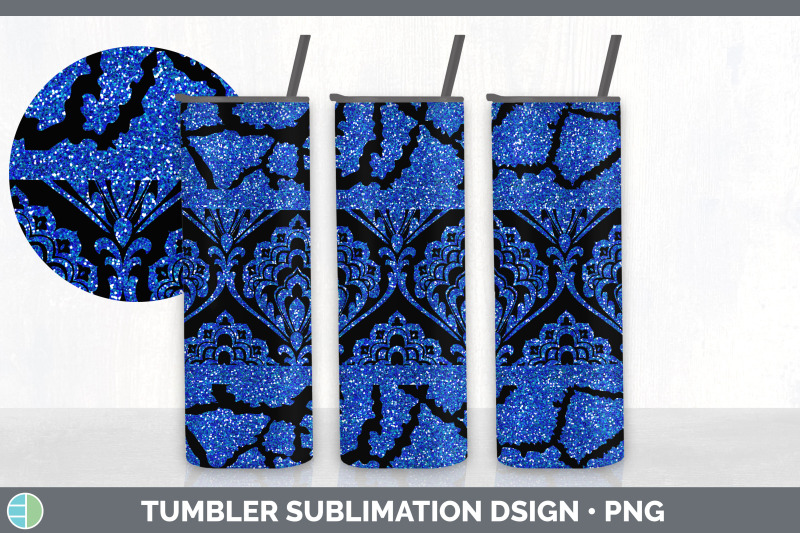 blue-damask-tumbler-glitter-animal-print-skinny-tumbler-sublimation