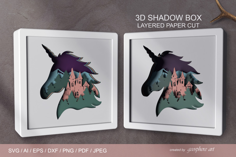 cartoon-unicorn-3d-layered-papercut-svg-3d-shadow-box
