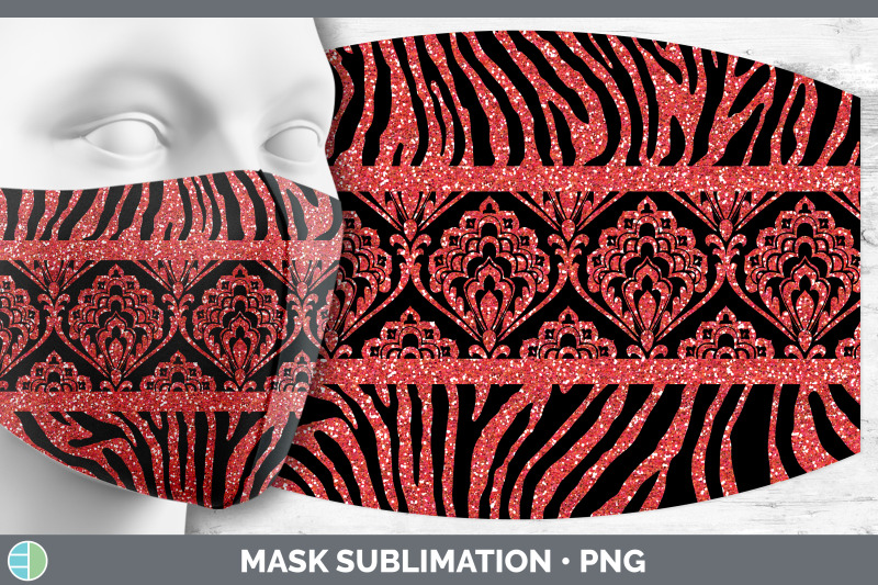 red-damask-mask-sublimation-glitter-animal-print-face-mask-designs