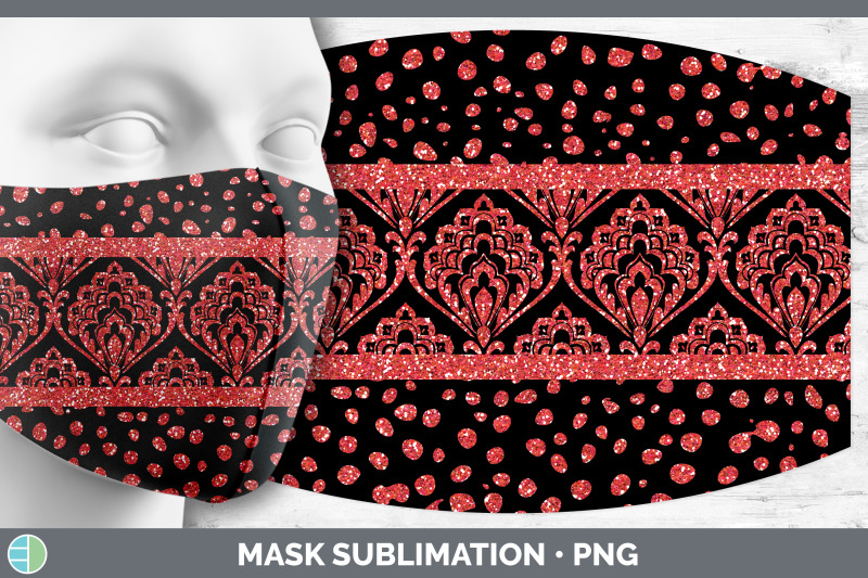 red-damask-mask-sublimation-glitter-animal-print-face-mask-designs