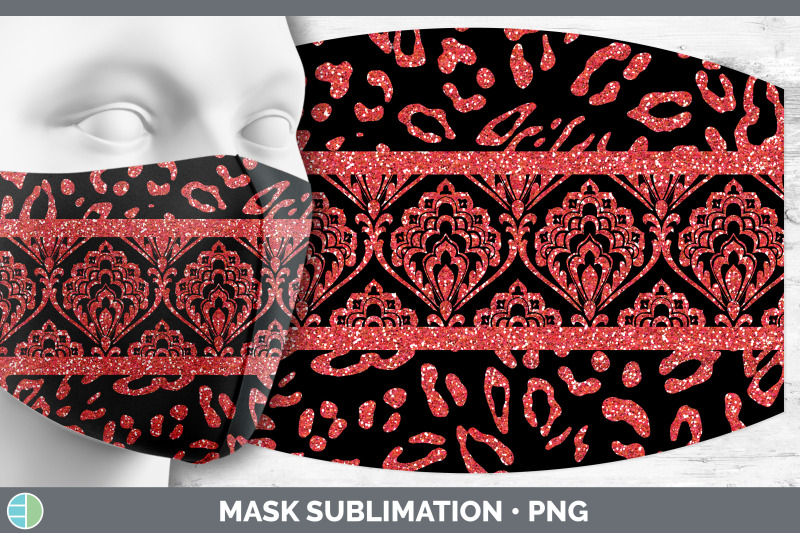 red-damask-mask-sublimation-glitter-animal-print-face-mask-designs