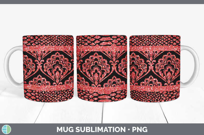 red-damask-mug-sublimation-glitter-animal-print-coffee-cup-designs