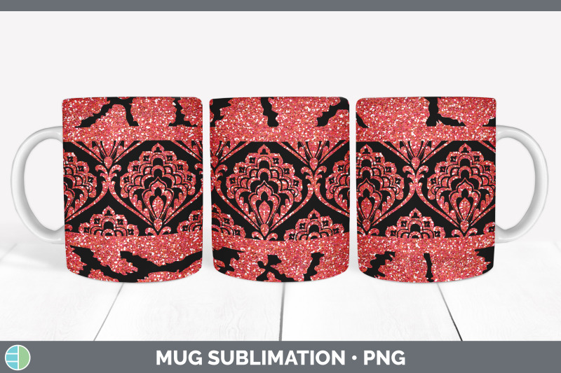 red-damask-mug-sublimation-glitter-animal-print-coffee-cup-designs