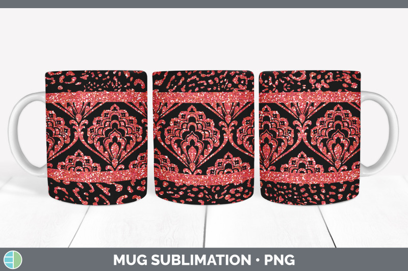 red-damask-mug-sublimation-glitter-animal-print-coffee-cup-designs