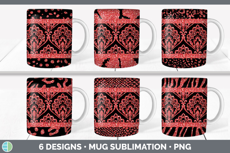 red-damask-mug-sublimation-glitter-animal-print-coffee-cup-designs