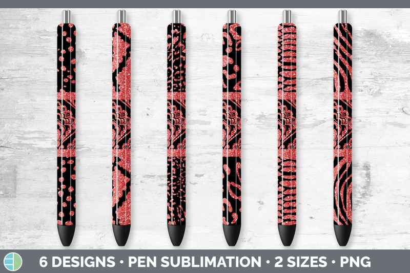 red-damask-pen-wraps-glitter-animal-print-epoxy-pen-sublimation